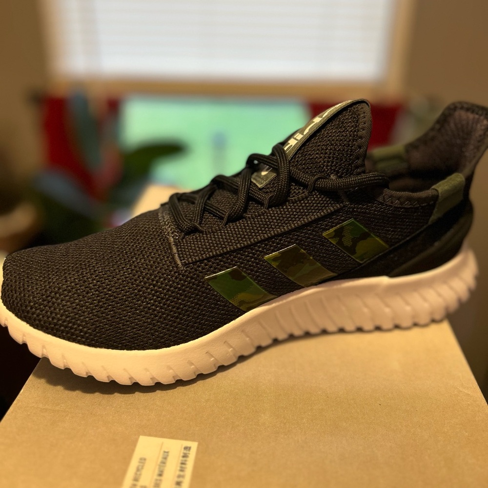 Adidas Black and Green Athletic Sneakers